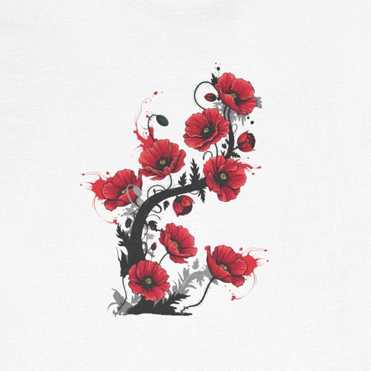 Red Poppies Graphic Tee , Casual Wear, Gift for Plant Lovers, Birthday Gift, Festival Apparel