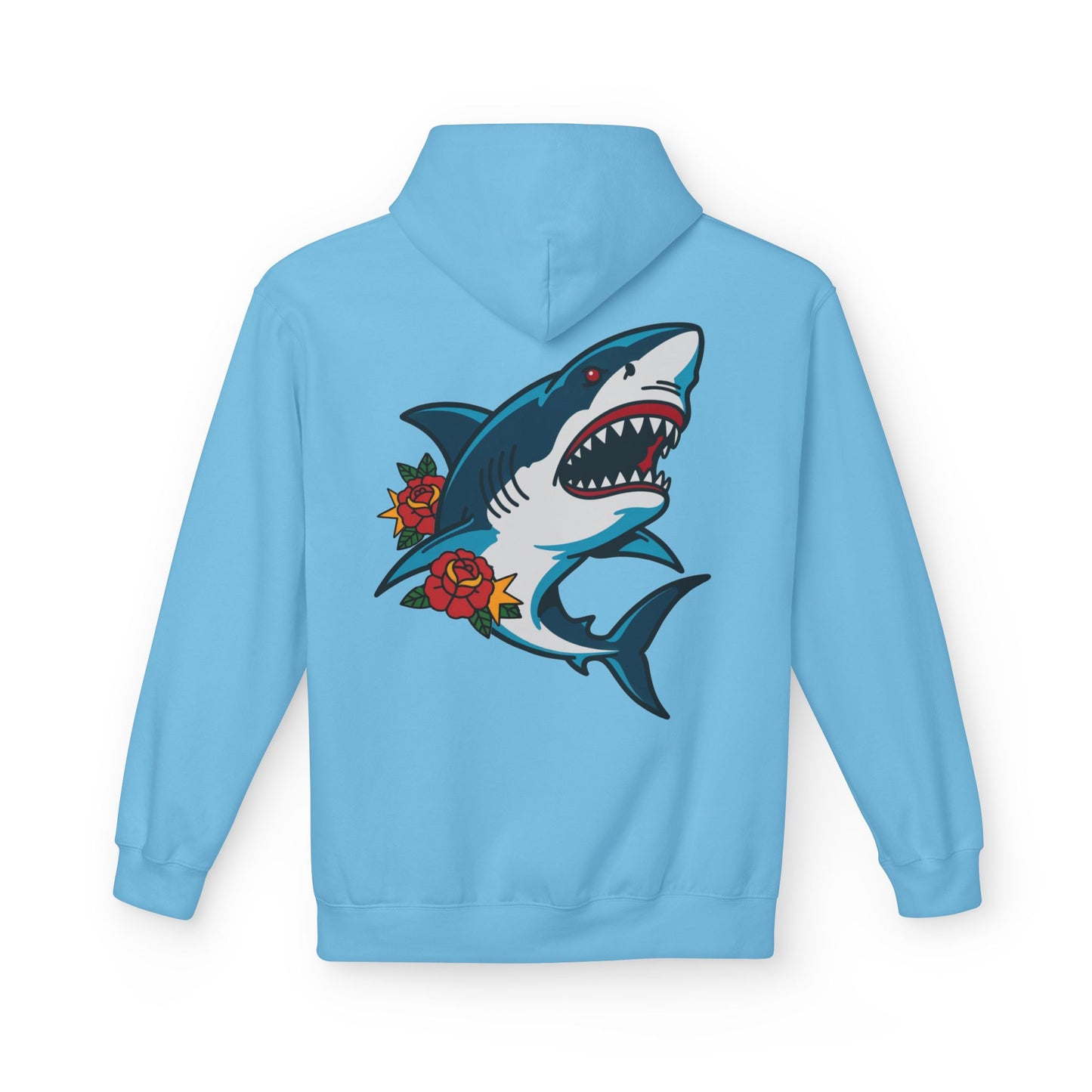 Shark Tattoo Hoodie — Vintage Floral Great White Sweatshirt