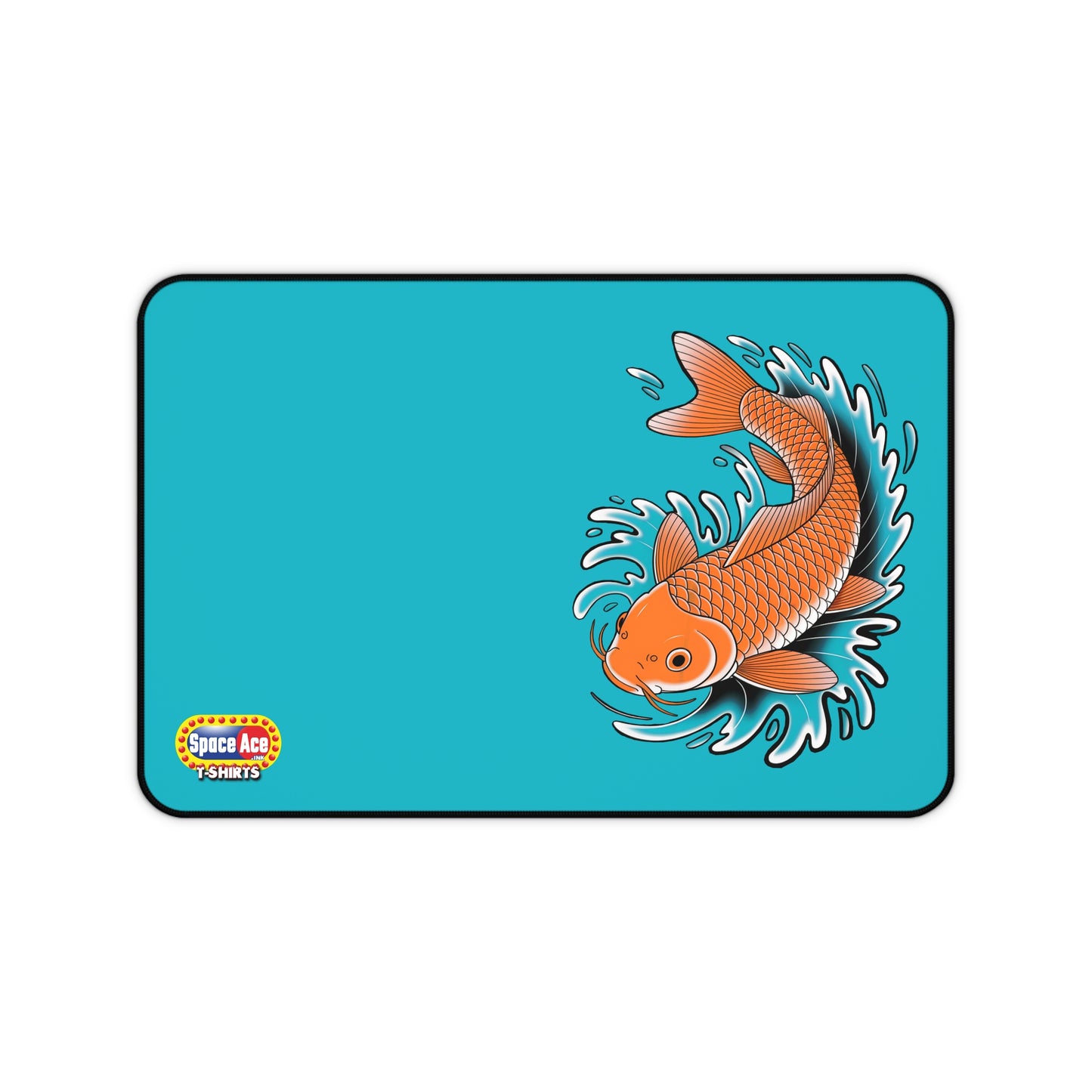 Koi Fish Splash Desk Mat - Blue Mousepad Desk Pad