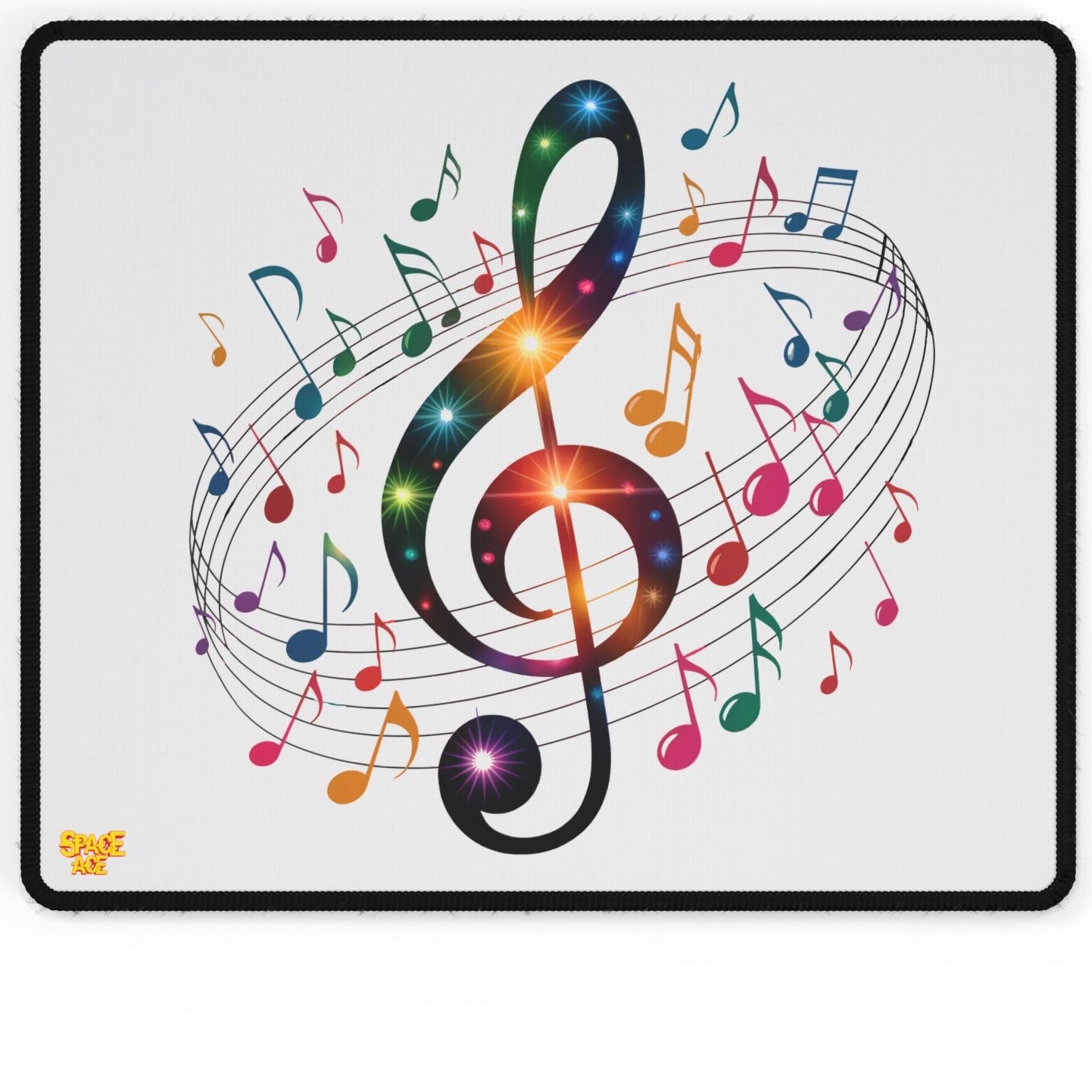 Music Notes Desk Mat Colorful Treble Clef Gaming Mouse Pad