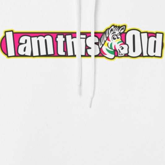 I am This Old Fruit Stripes Hoodie, Unisex Fleece Gift for Friends, Celebrate Aging, Comfy Casual Wear, Perfect for Parties, Humor Apparel