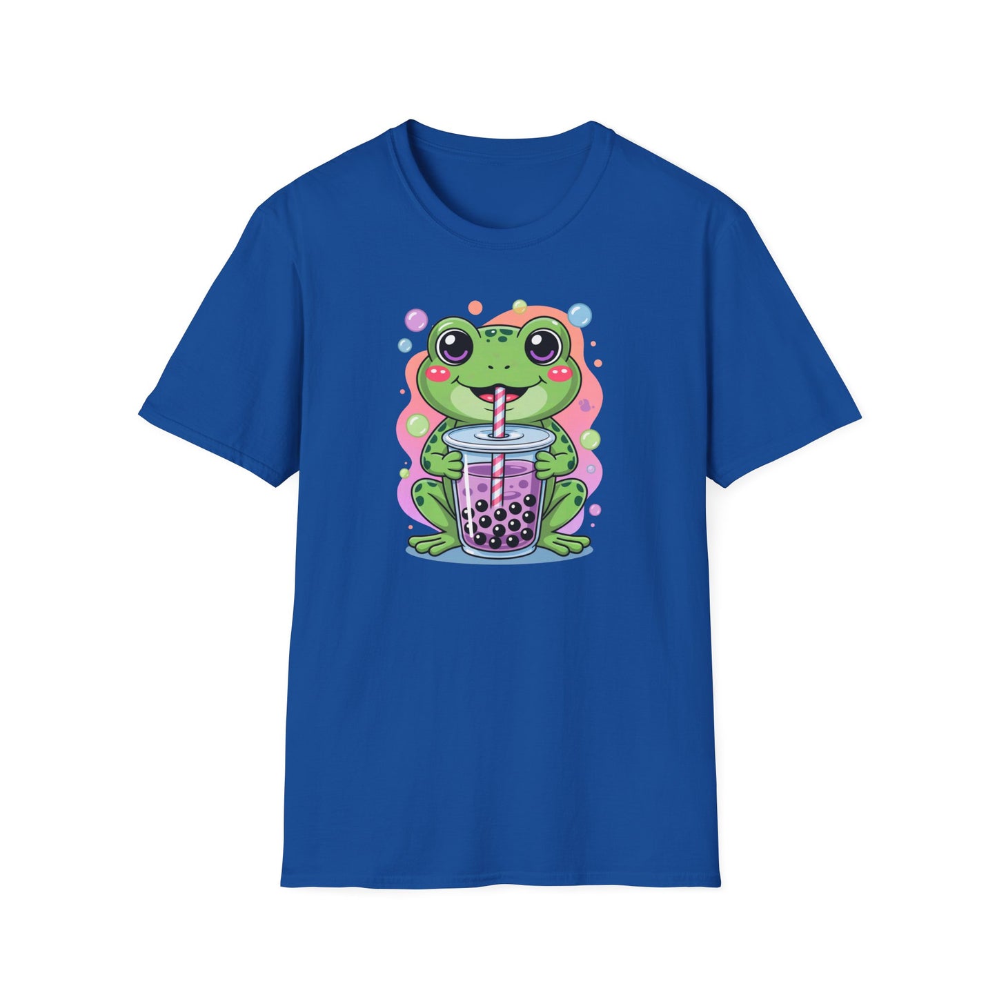 Frog Bubble Tea T-Shirt Cute Kawaii Frog Drinking Boba Tee
