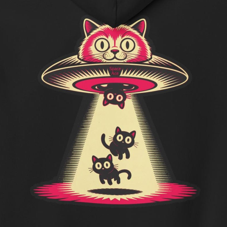 Cat UFO Hoodie — Abducted Kitties Graphic Hoodie
