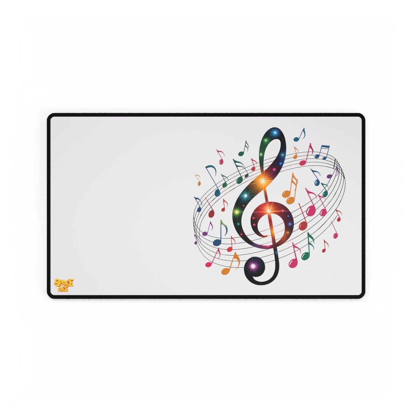 Music Notes Desk Mat Colorful Treble Clef Gaming Mouse Pad