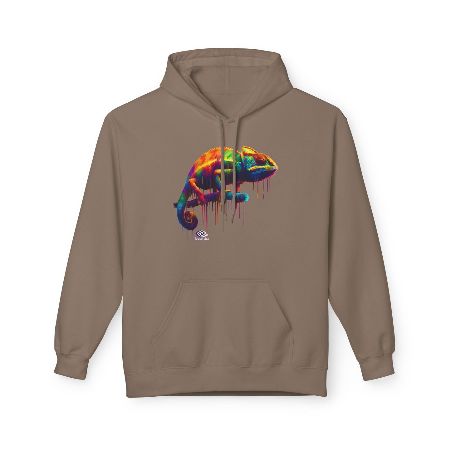Benchmark Chameleon Hoodie — Colorful Reptile Art