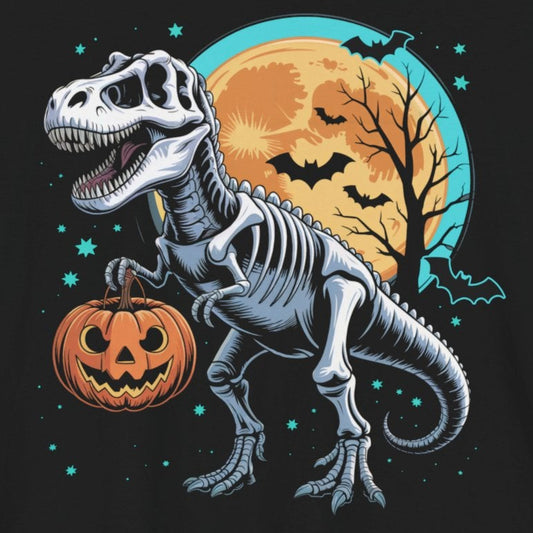 T-Rex Trick or Treat Tee, Spooky Shirt, Halloween Costume Top, Trick-or-Treat T-Shirt