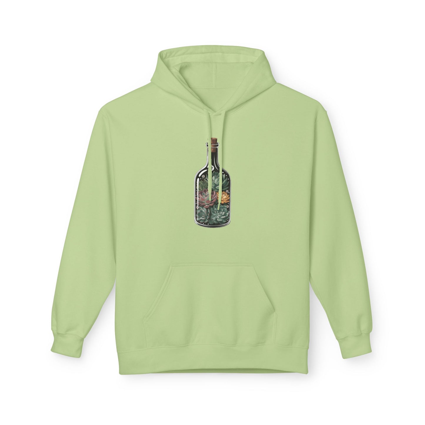 Succulent Bottle Hoodie, Cozy Gift for Outdoorsy Friends, Travel, Adventure, Casual Wear, Eco-Friendly Style