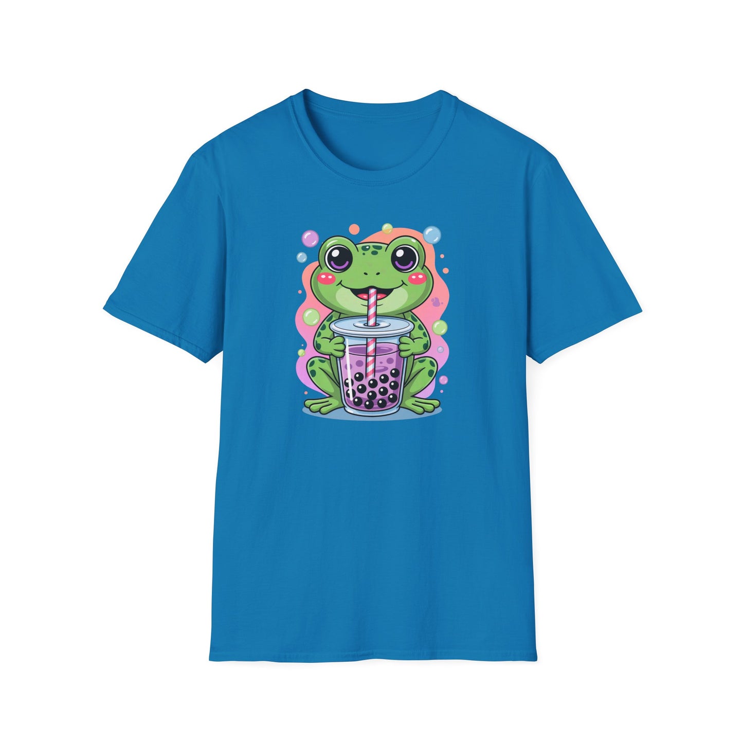 Frog Bubble Tea T-Shirt Cute Kawaii Frog Drinking Boba Tee