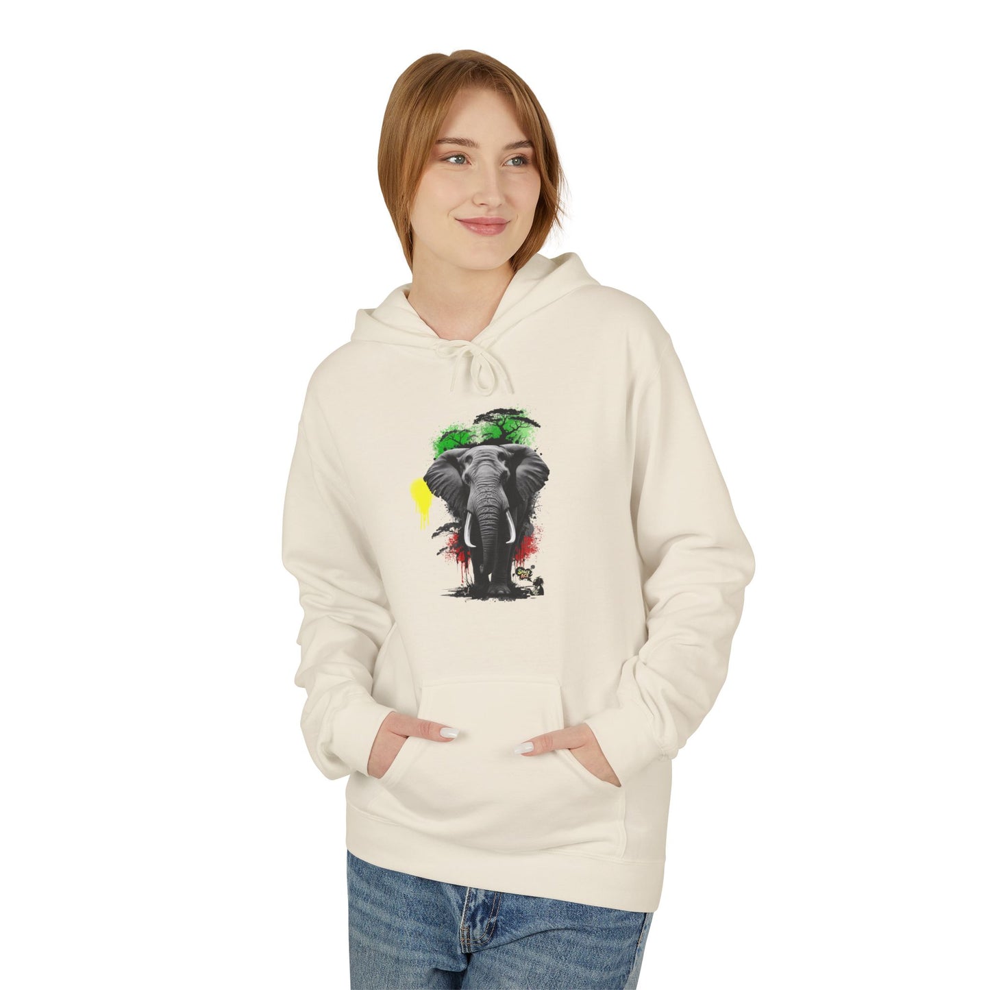 Elephant Paint Splash Hoodie — African Elephant Art Pullover