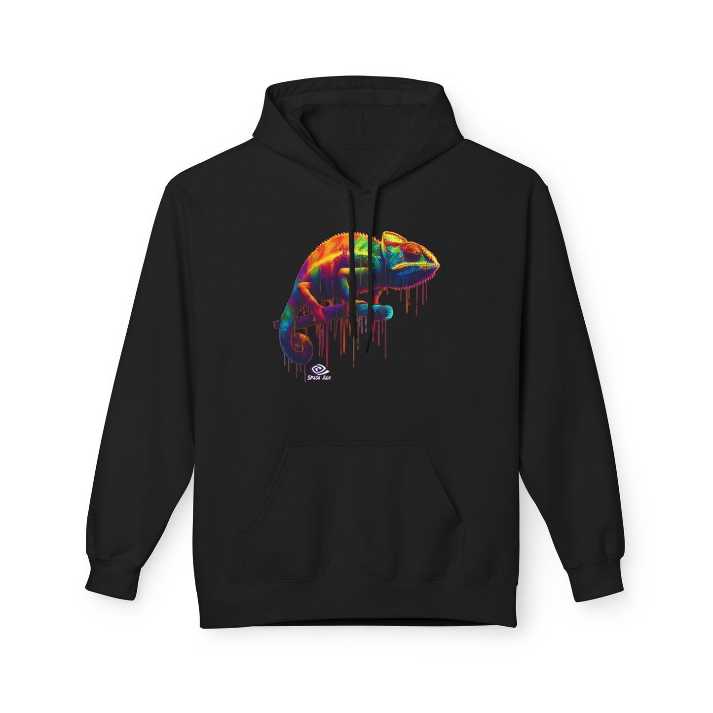 Benchmark Chameleon Hoodie — Colorful Reptile Art
