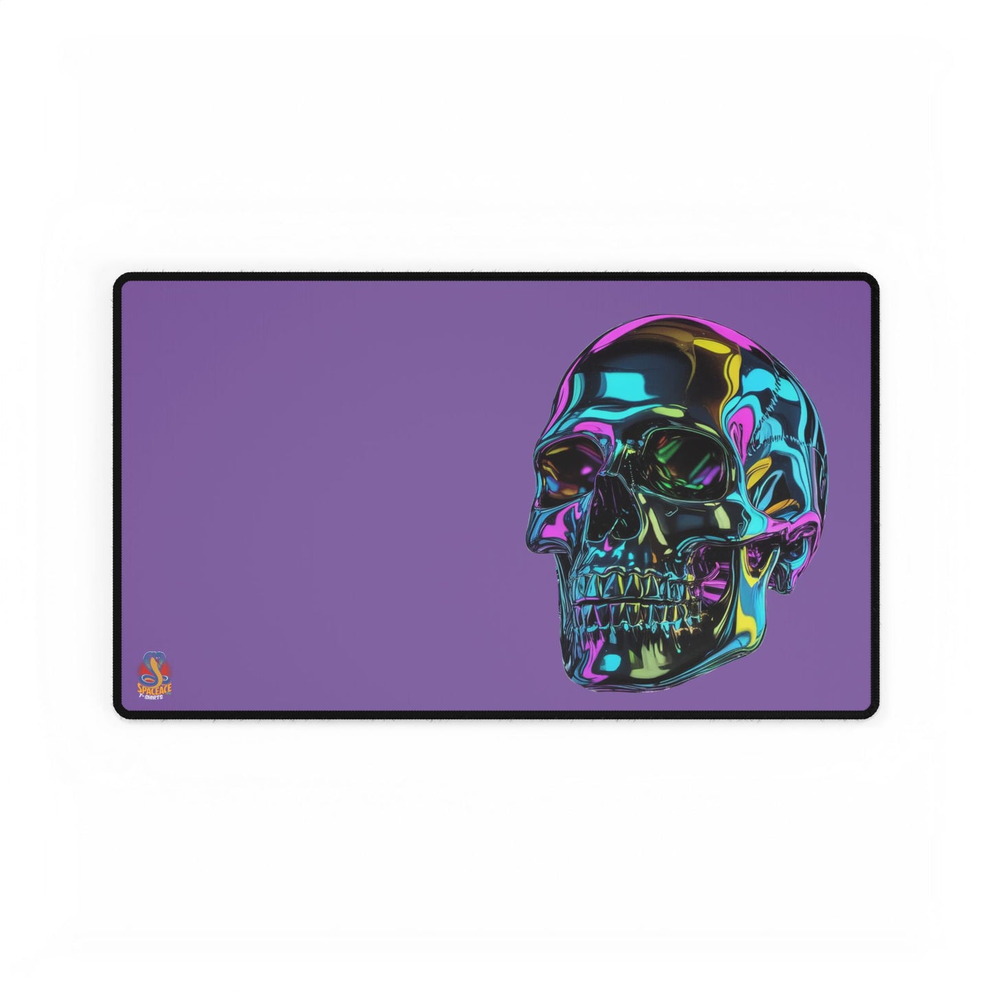 Neon Iridescent Skull Desk Mat Gaming Mouse Pad