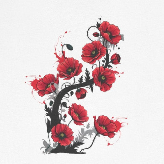 Red Poppies Graphic Tee , Casual Wear, Gift for Plant Lovers, Birthday Gift, Festival Apparel