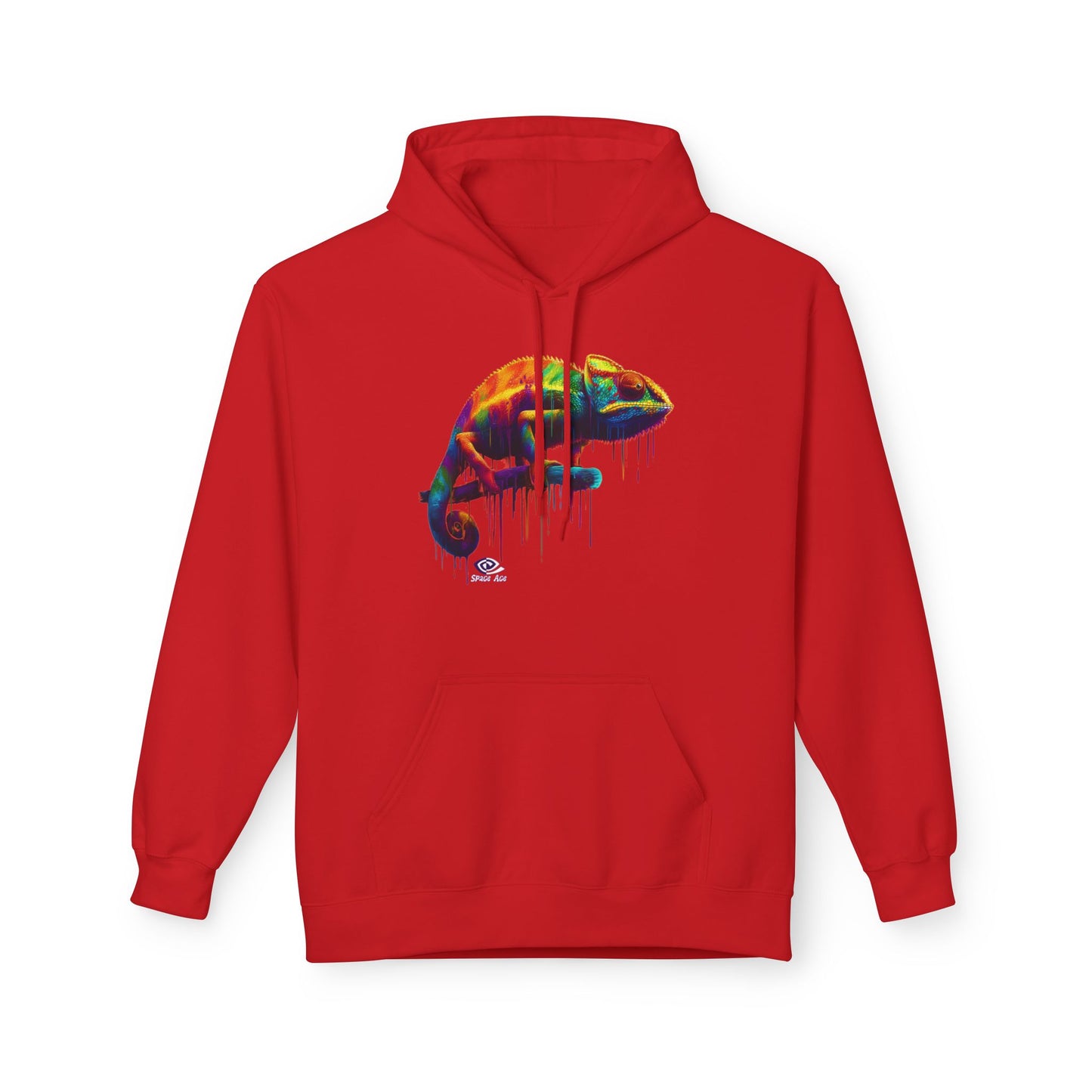 Benchmark Chameleon Hoodie — Colorful Reptile Art