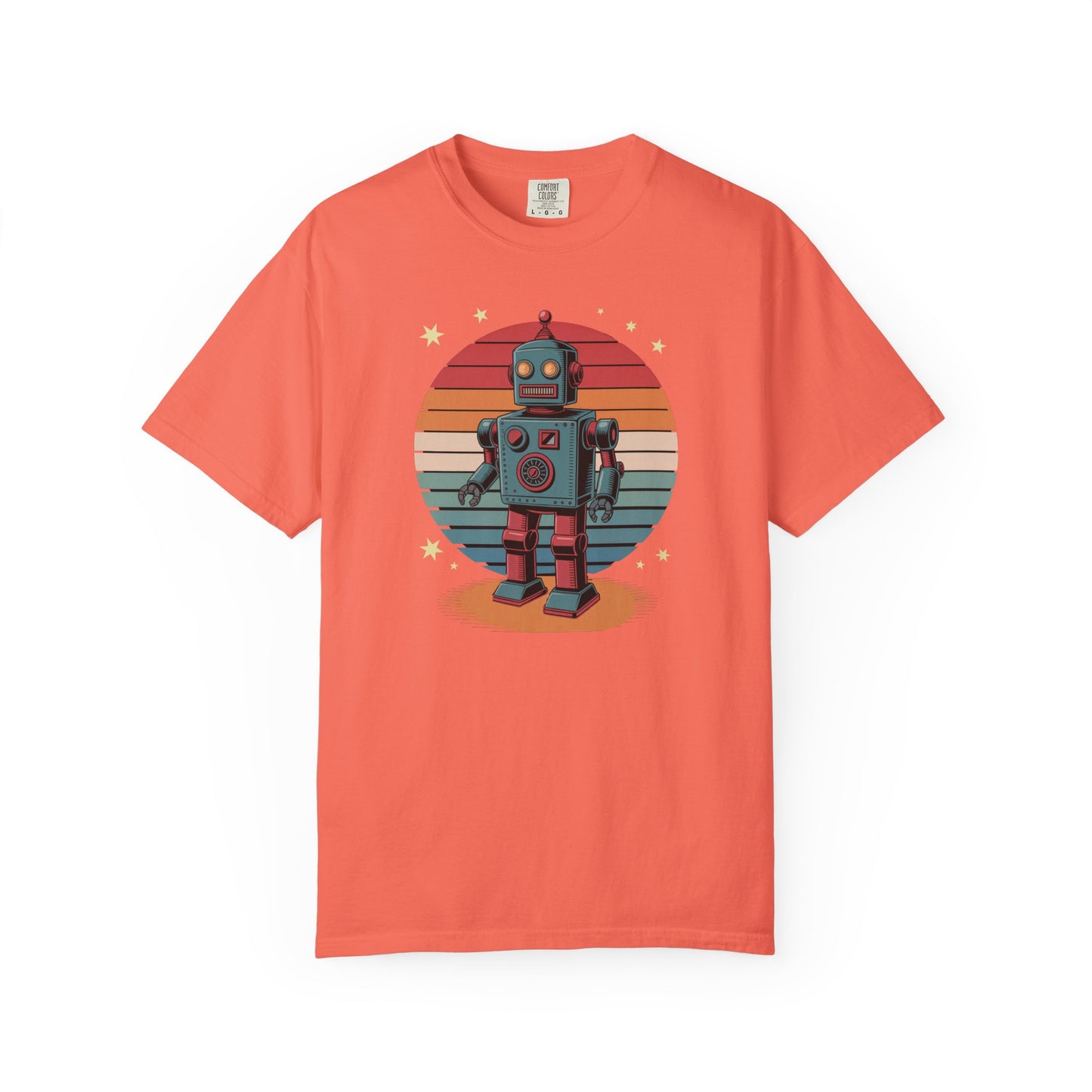Retro Robot T-Shirt  Vintage Sunset Robot Graphic Tee