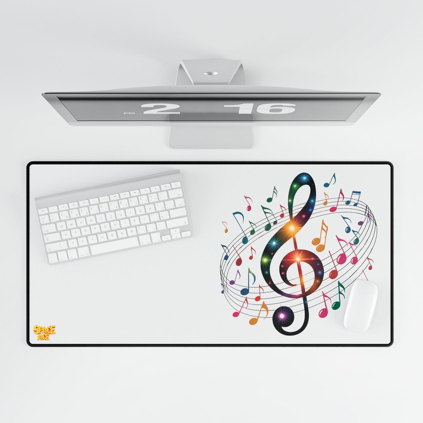 Music Notes Desk Mat Colorful Treble Clef Gaming Mouse Pad