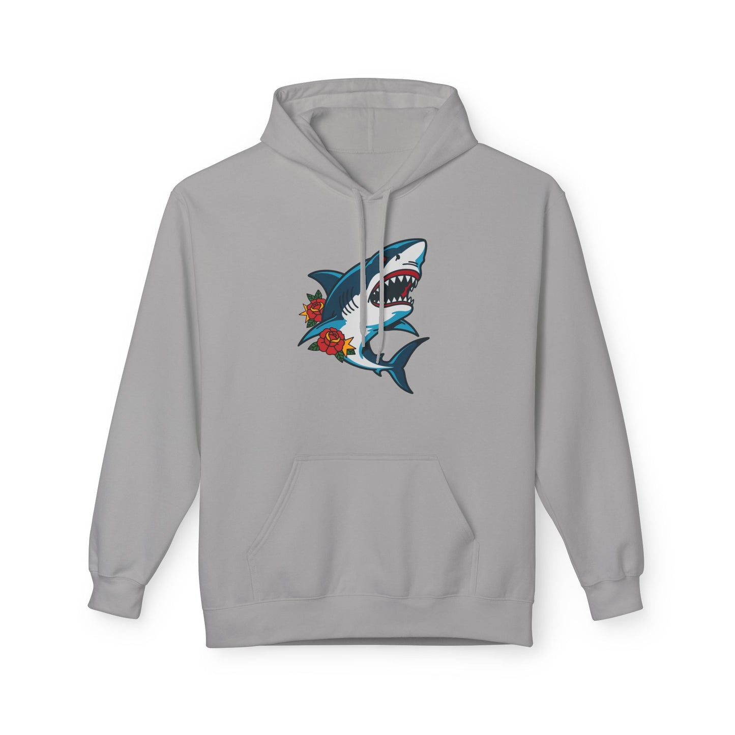 Shark Tattoo Hoodie — Vintage Floral Great White Sweatshirt