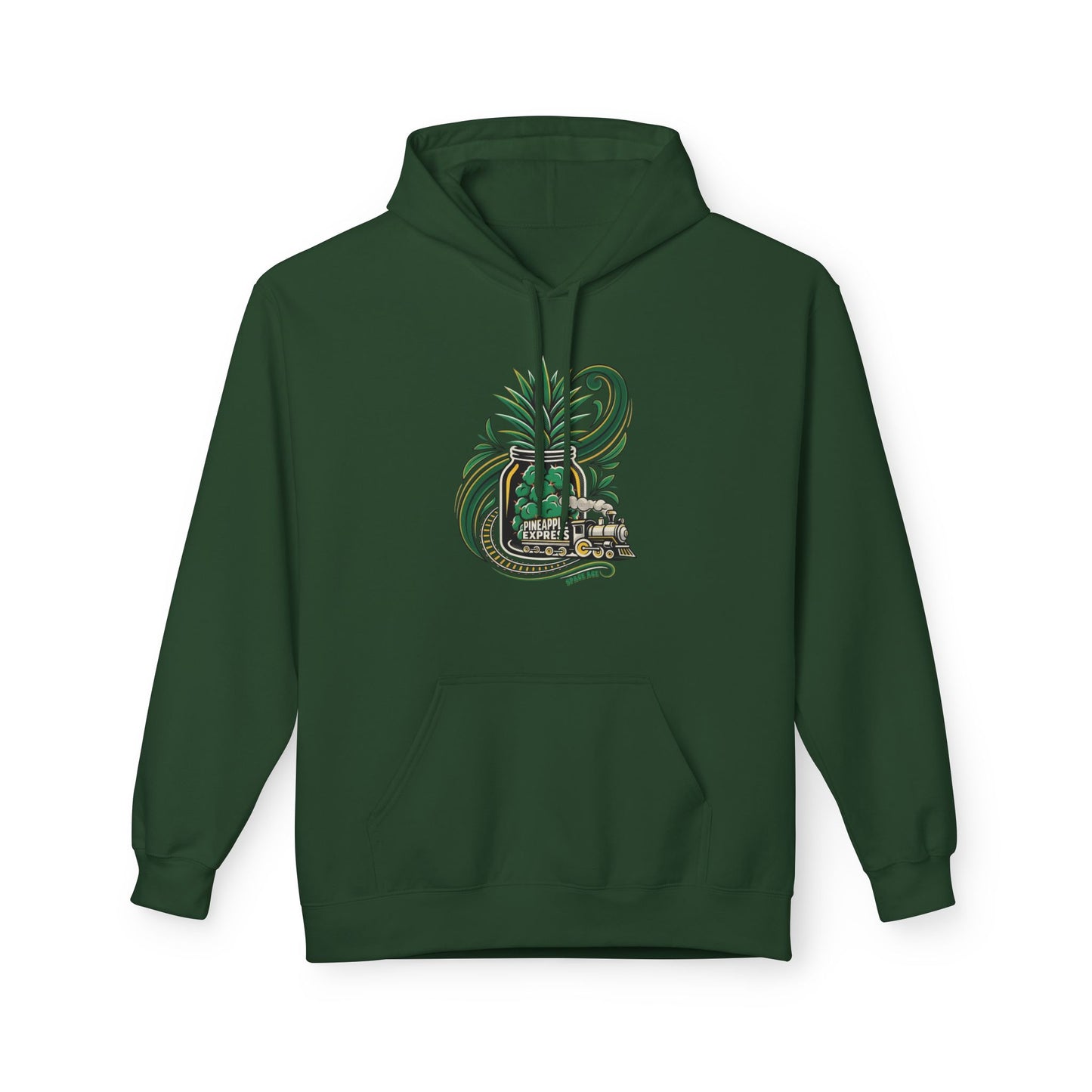 Pineapple Express Hoodie — Tropical Train Graphic Pullover