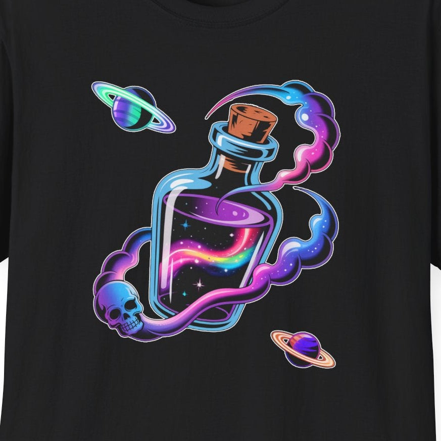 Galactic Potion T-Shirt, Cosmic Tee, Space Shirt, Gift for Astronomers, Science Lovers, Boho Style Apparel