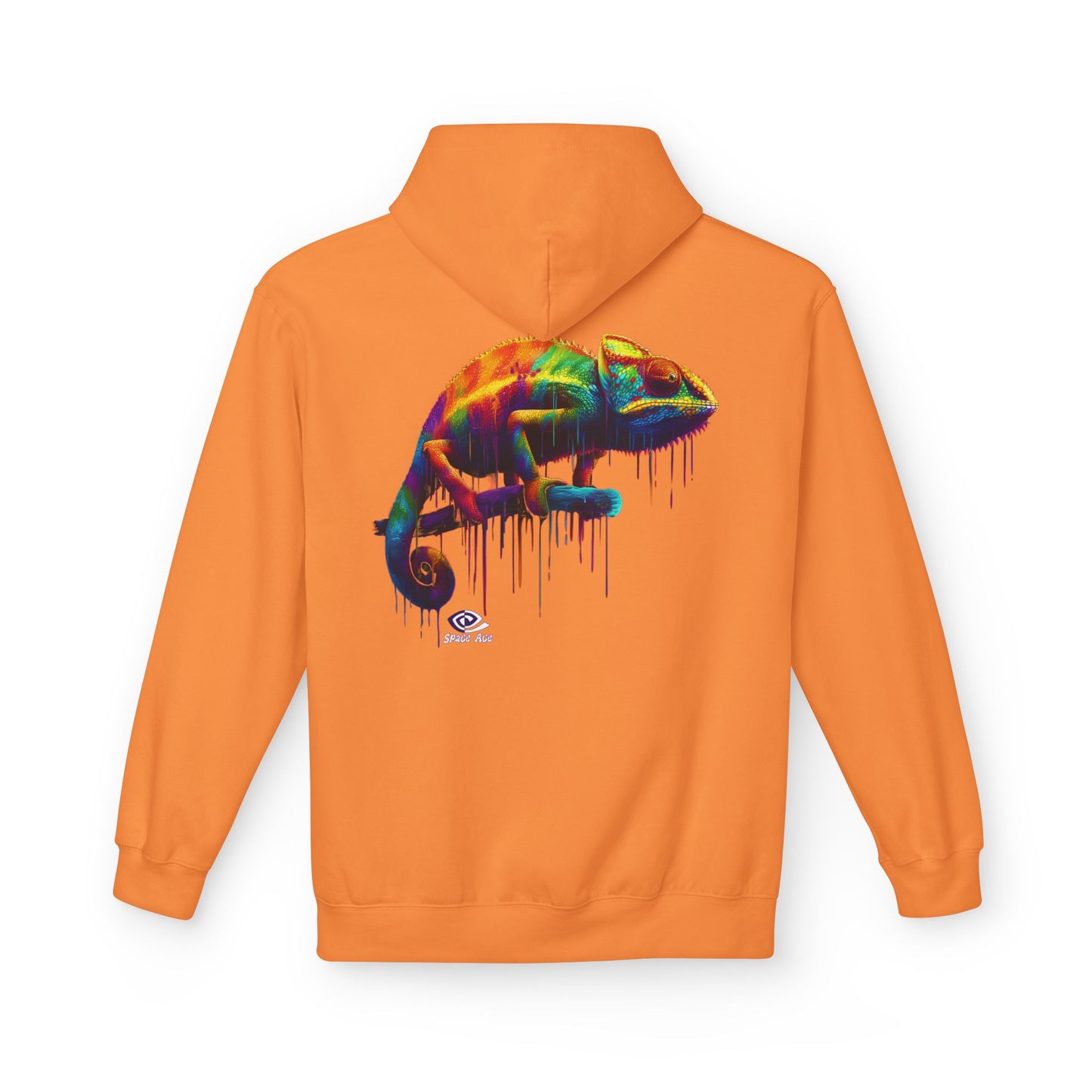Benchmark Chameleon Hoodie — Colorful Reptile Art