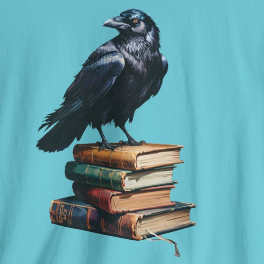 Raven T-Shirt Books Edgar Allan Poe Dark Fantasy