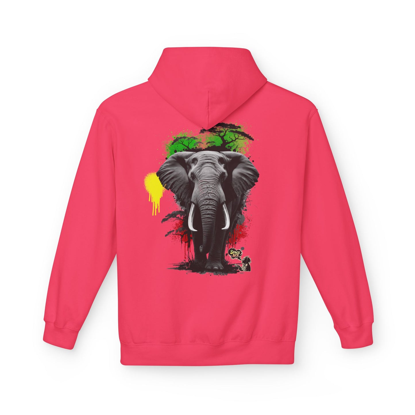 Elephant Paint Splash Hoodie — African Elephant Art Pullover