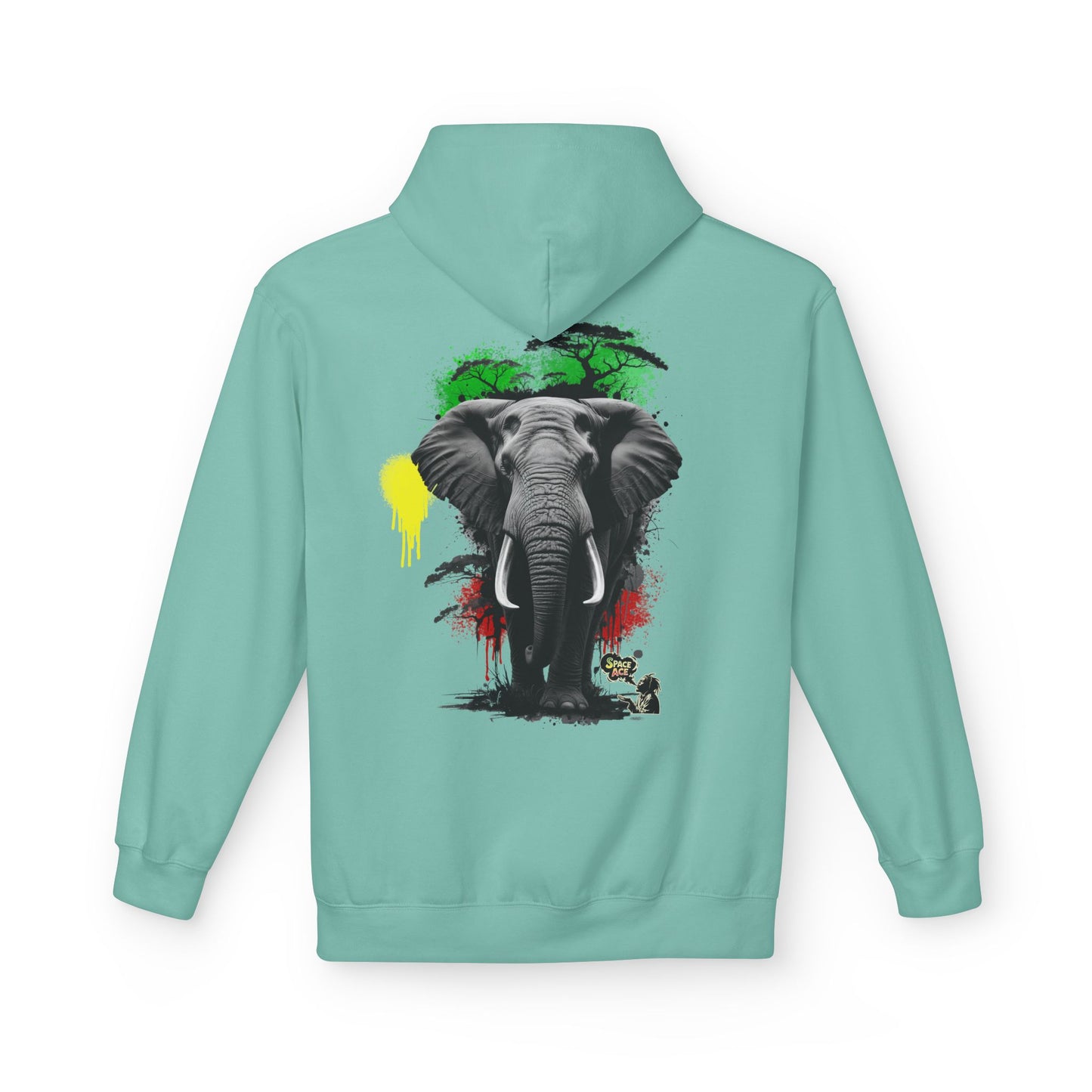 Elephant Paint Splash Hoodie — African Elephant Art Pullover