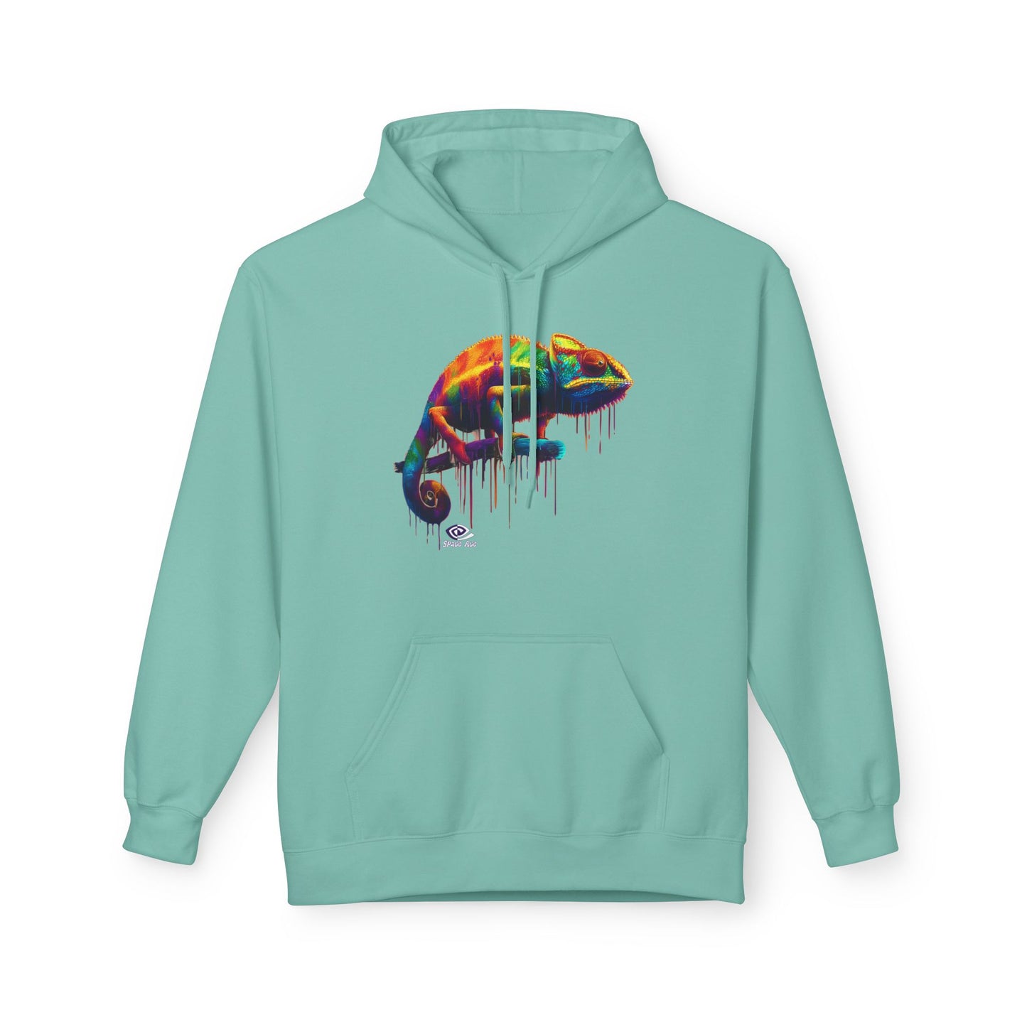 Benchmark Chameleon Hoodie — Colorful Reptile Art