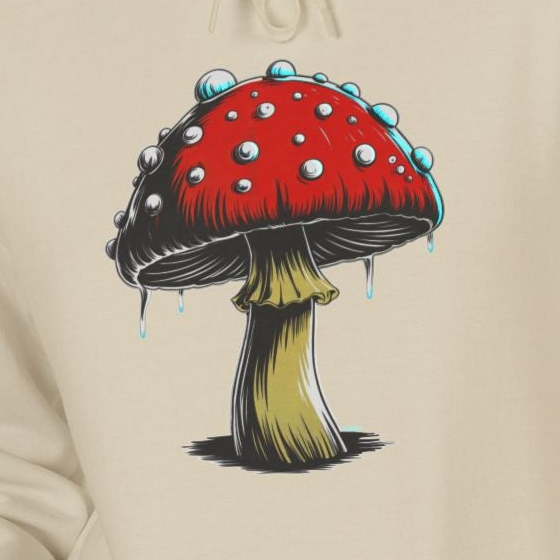 Mushroom Hoodie — Red Toadstool Graphic Pullover