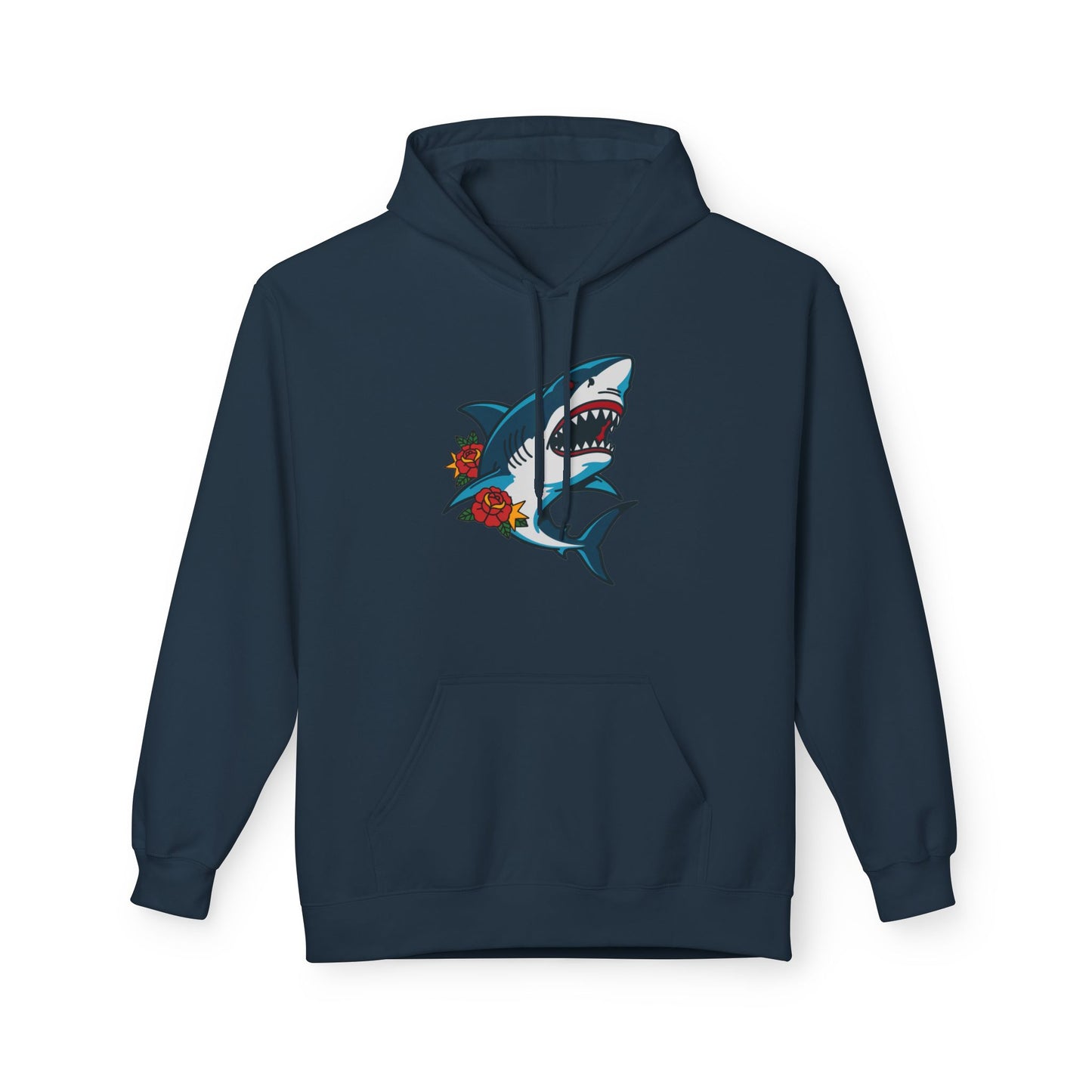 Shark Tattoo Hoodie — Vintage Floral Great White Sweatshirt