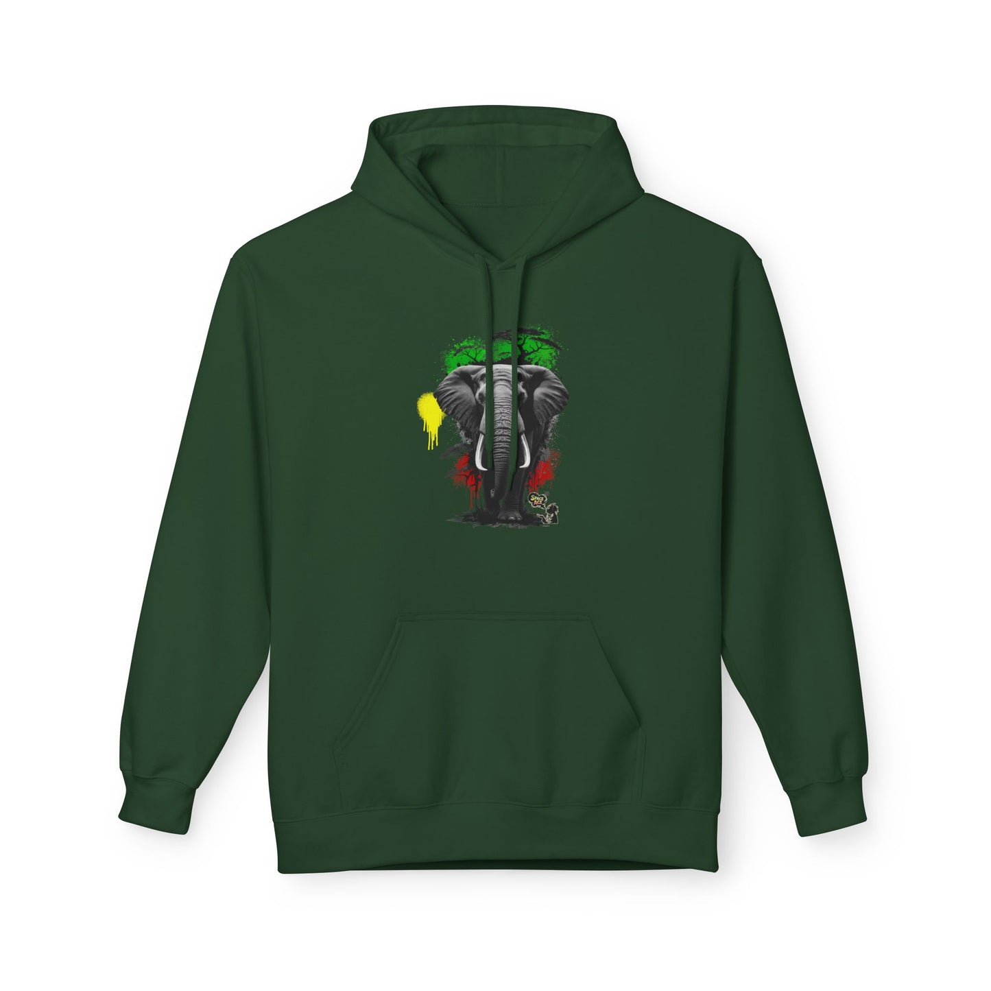 Elephant Paint Splash Hoodie — African Elephant Art Pullover