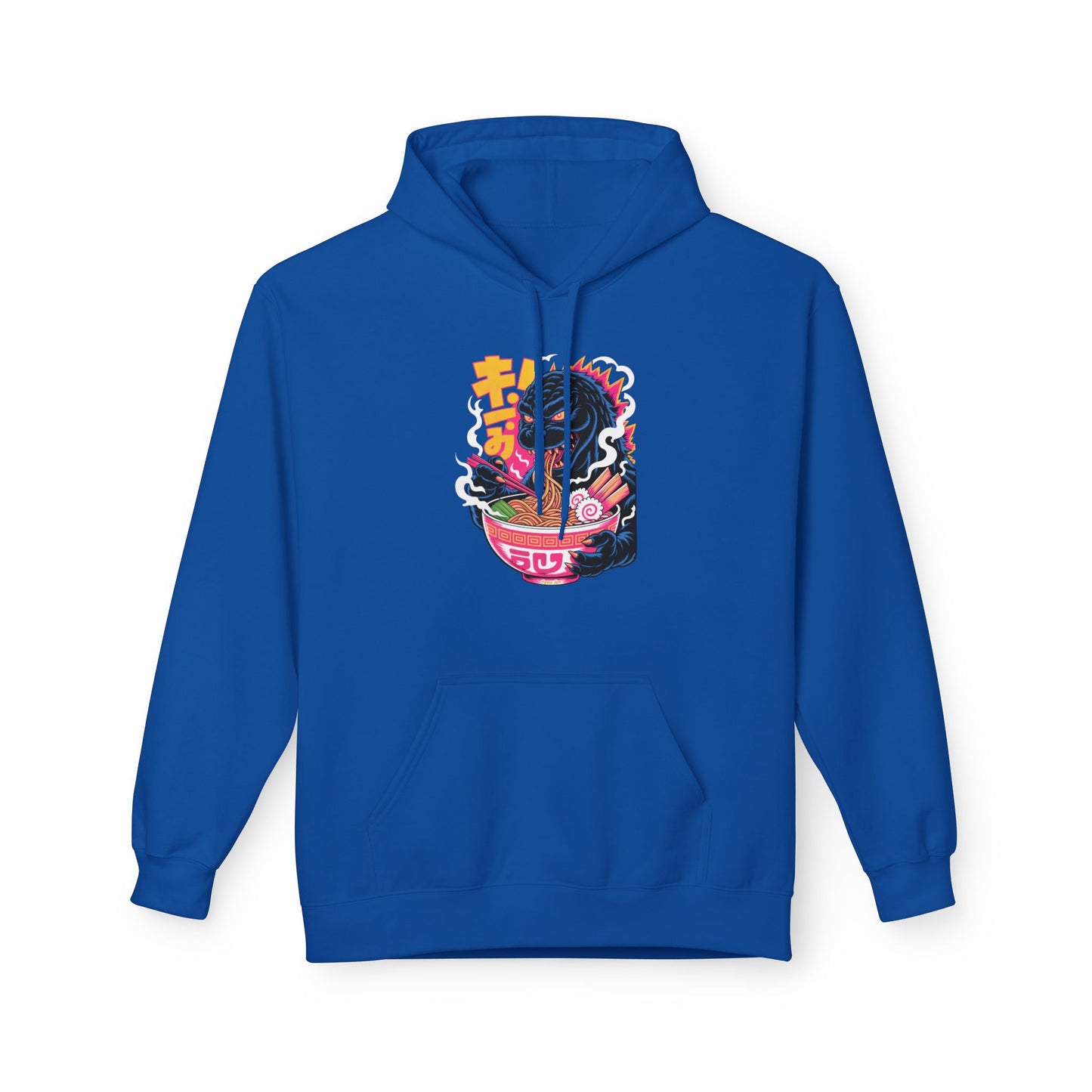 Kaiju Ramen Lover Hoodie — Neon Godzilla Eating Ramen Streetwear