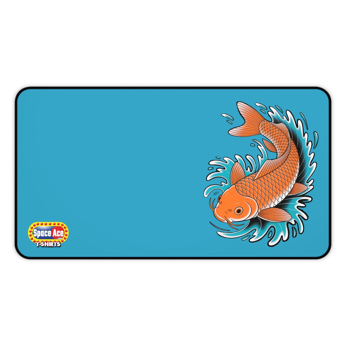 Koi Fish Splash Desk Mat - Blue Mousepad Desk Pad