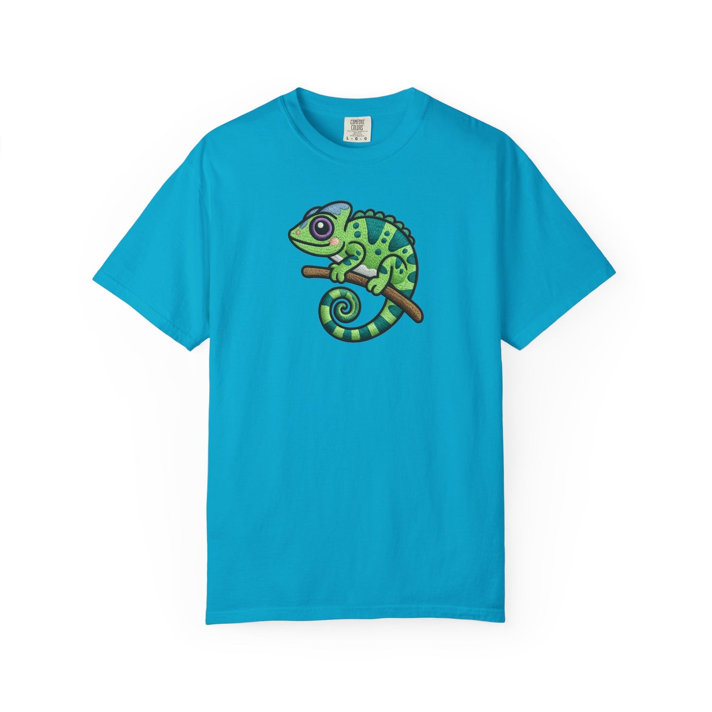 Embroidery Illusion Chameleon Graphic T-Shirt