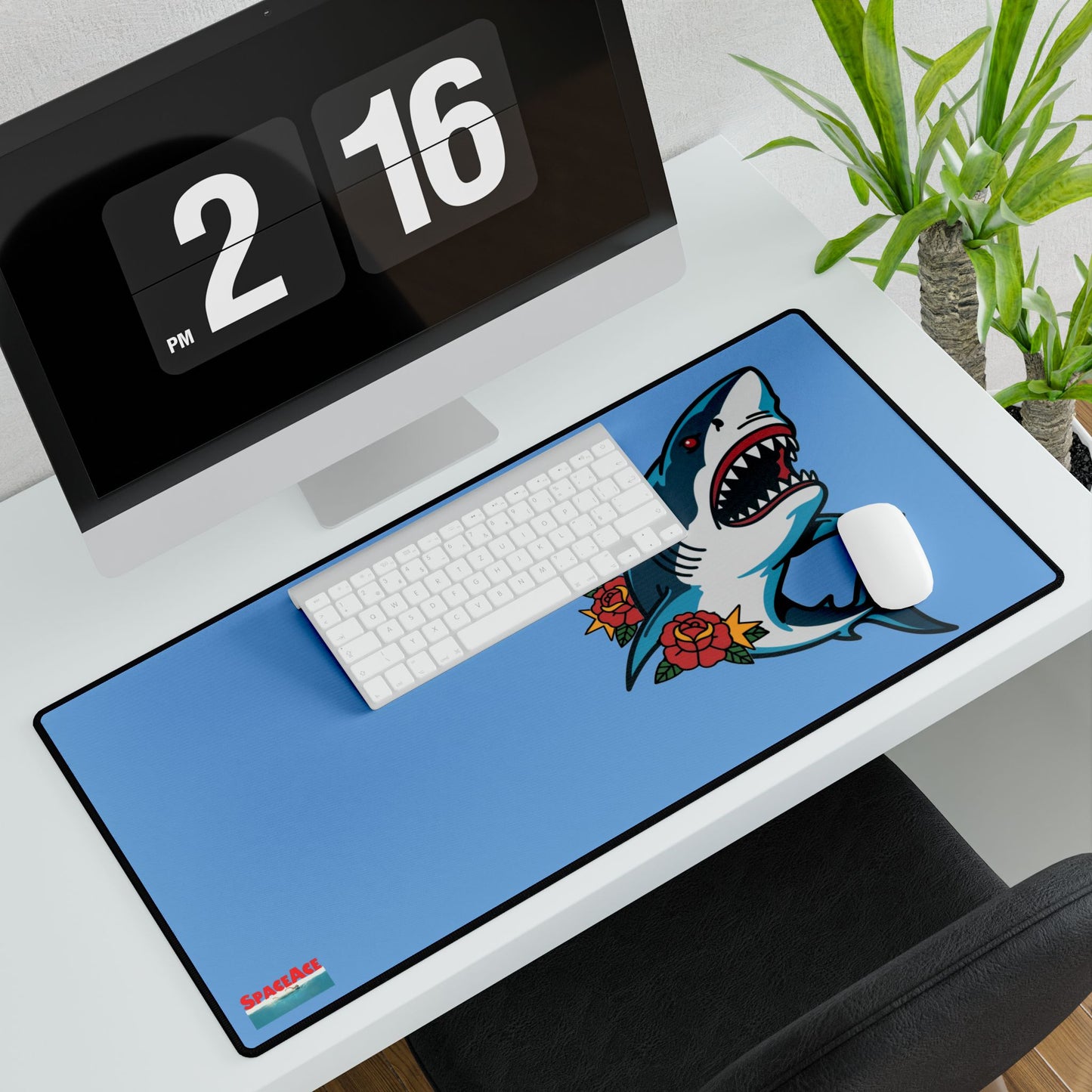 Shark & Roses Desk Mat Gaming Mouse Pad