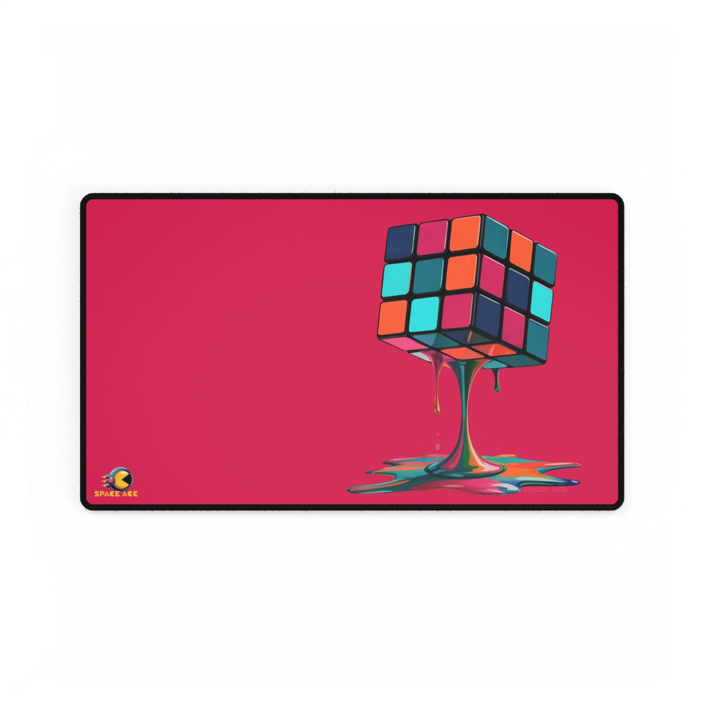 Melting Rubik Cube Desk Mat - Orange Gaming Desk Pad