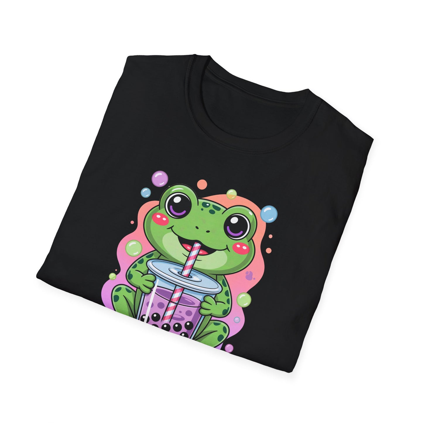 Frog Bubble Tea T-Shirt Cute Kawaii Frog Drinking Boba Tee