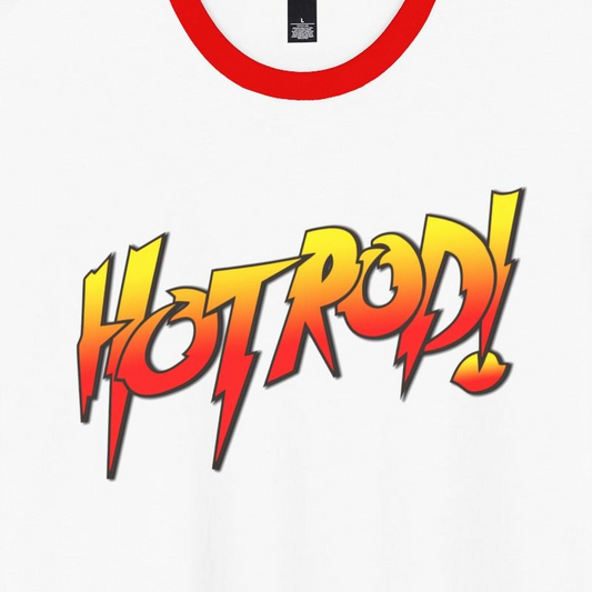 Hot Rod Graphic Ringer Tee — Retro Wrestling Tee