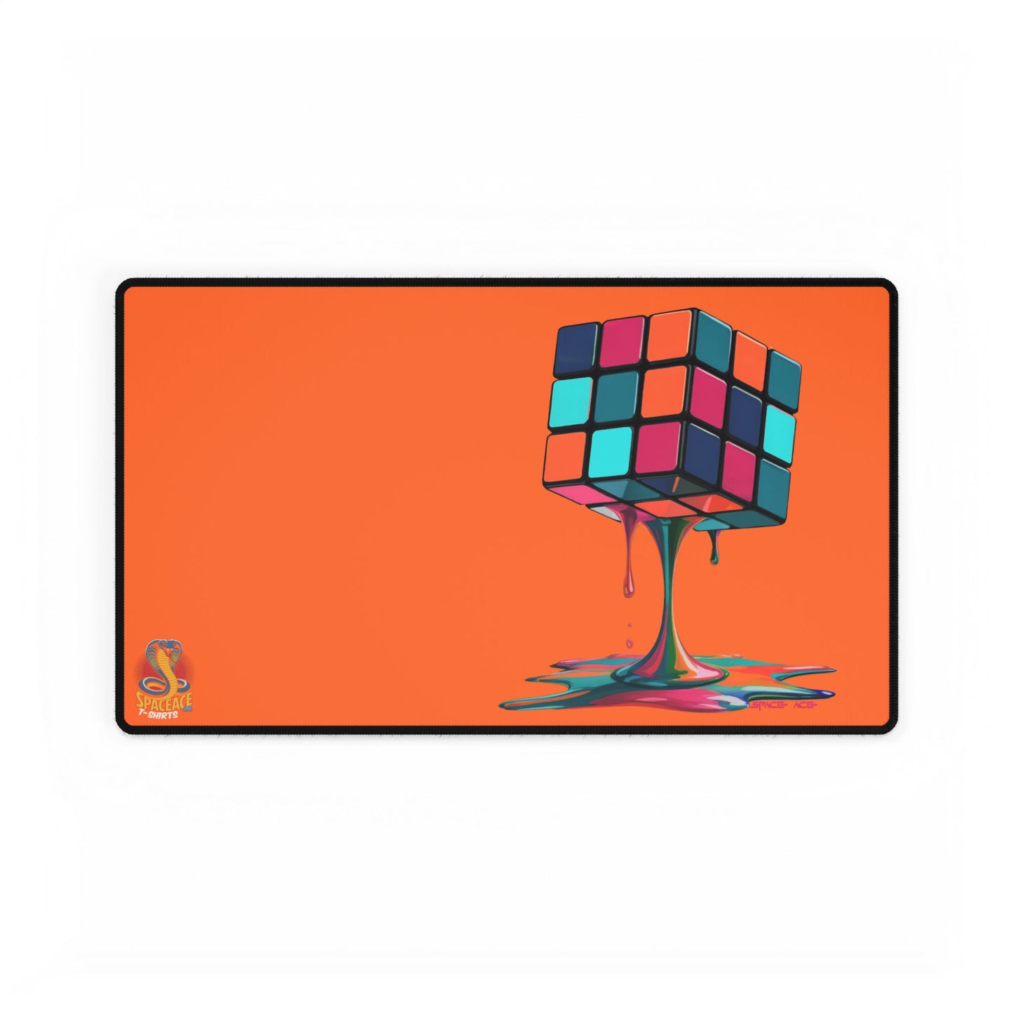 Melting Rubik Cube Desk Mat - Orange Gaming Desk Pad