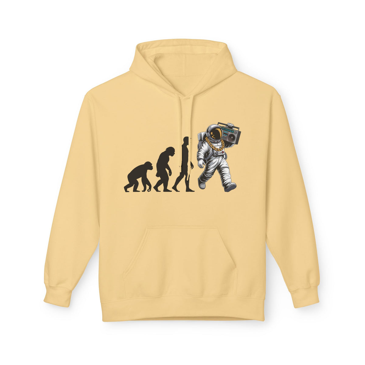 Astronaut Evolution Hoodie – Retro Space Explorer Graphic Hoodie