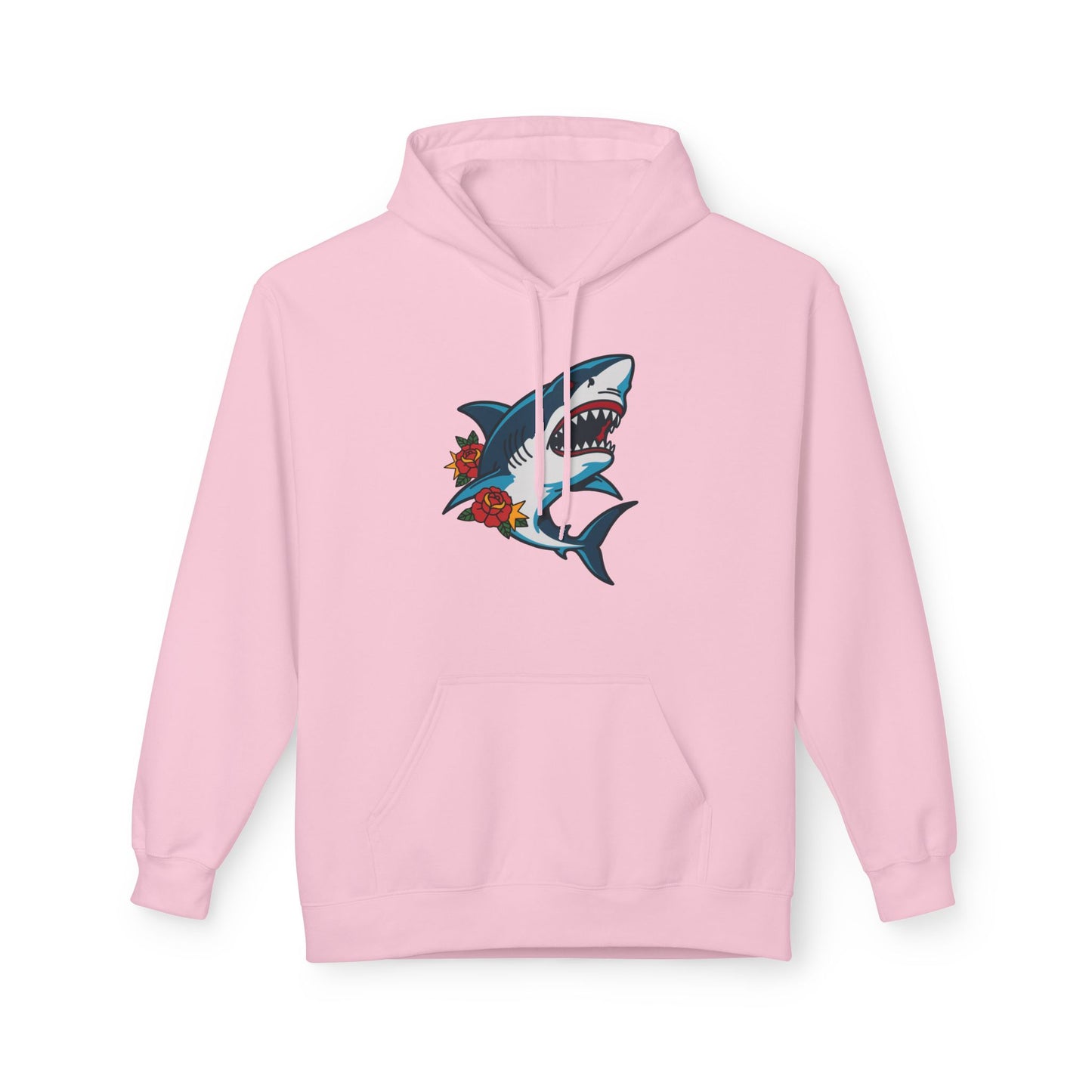 Shark Tattoo Hoodie — Vintage Floral Great White Sweatshirt