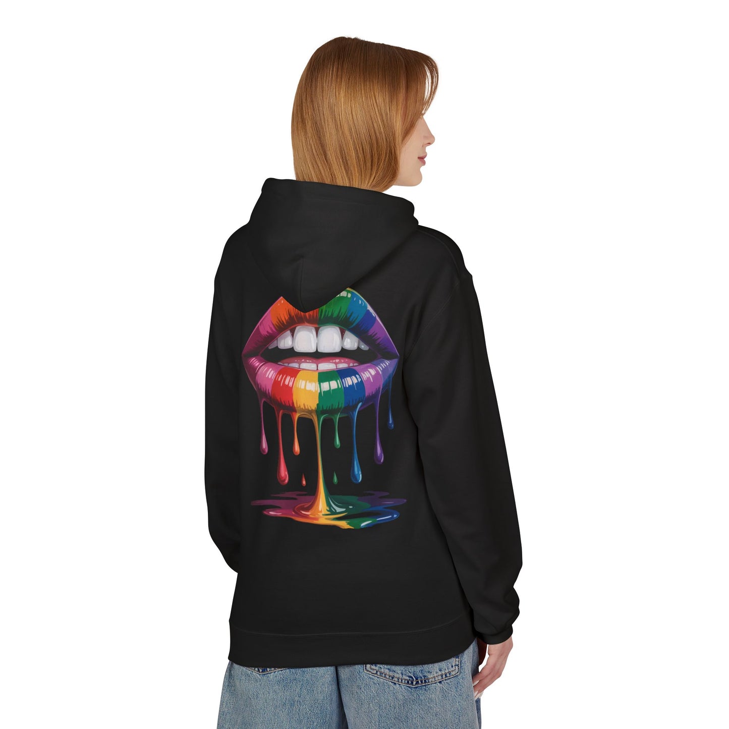 Rainbow Lips Hoodie — Colorful Graphic Pullover