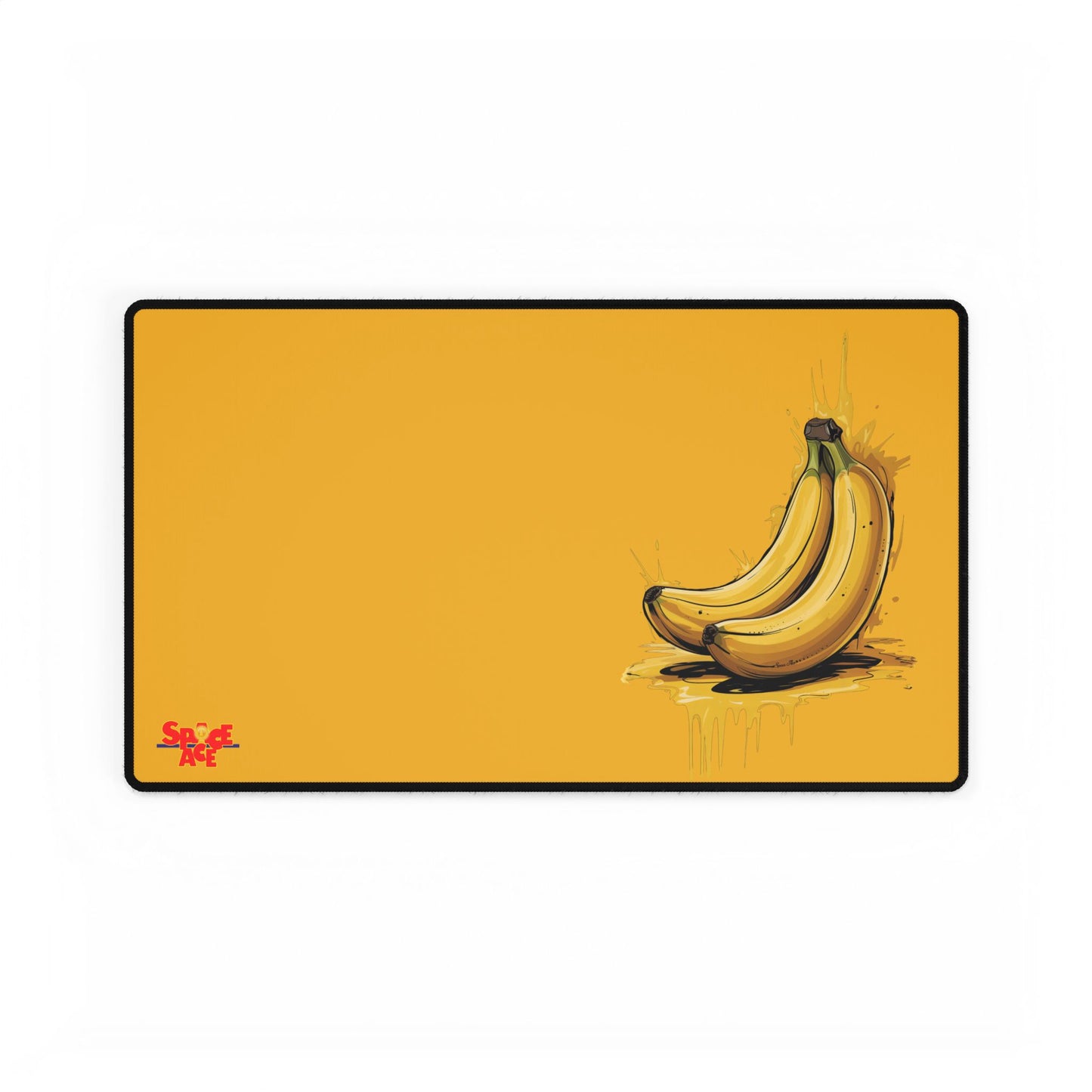 Banana Illustration Desk Mat - Yellow Fruit Playful Workspace Pad