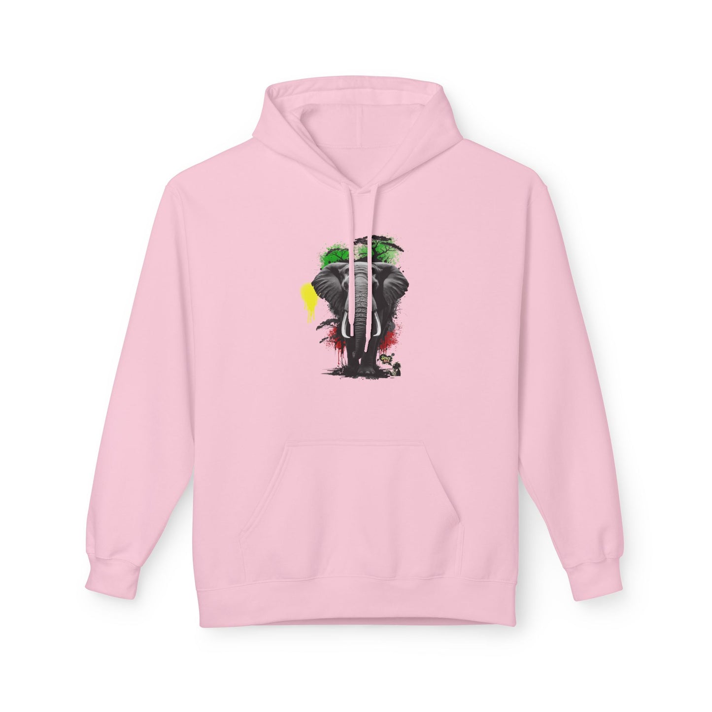 Elephant Paint Splash Hoodie — African Elephant Art Pullover