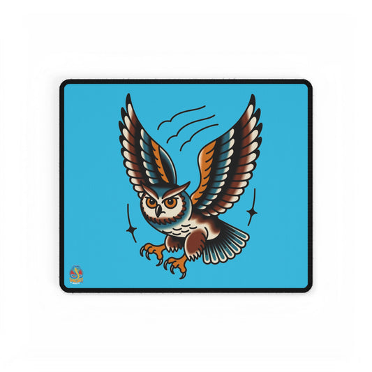American Traditional Owl Brown Desk Mat Gaming Mouse Pad