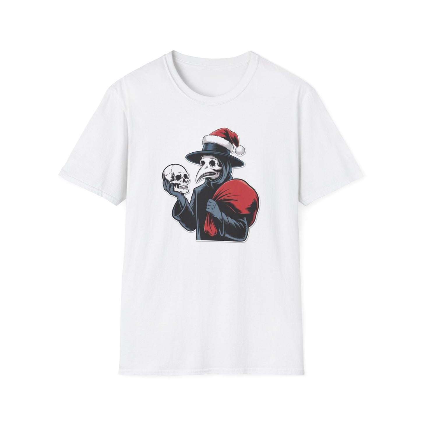 Plague Doctor Santa T-Shirt, Halloween Costume, Christmas Gift, Unisex Graphic Tee, Holiday Apparel, Fun Party Top