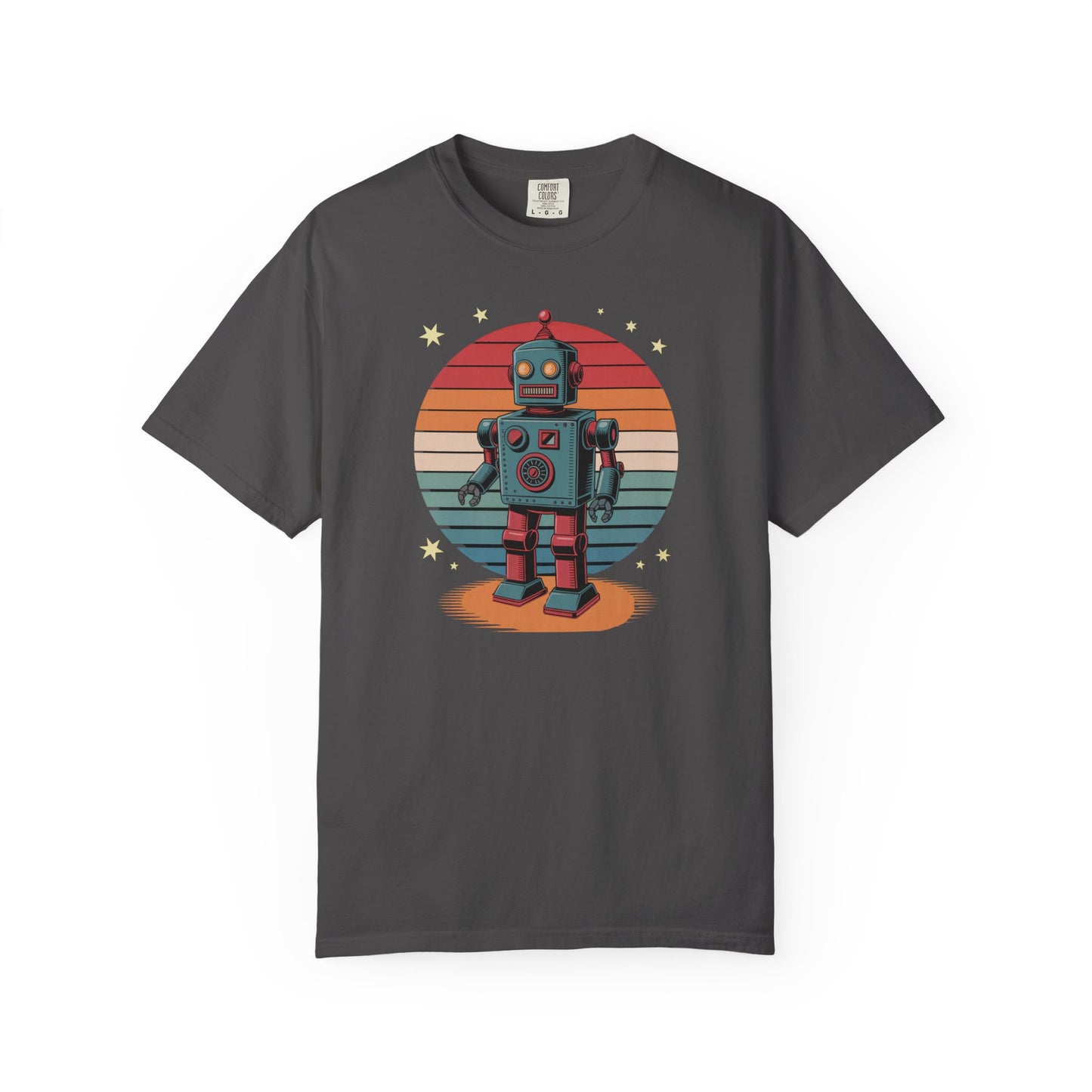 Retro Robot T-Shirt  Vintage Sunset Robot Graphic Tee