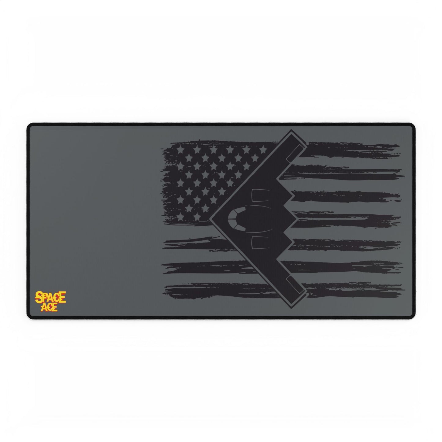 Stealth Bomber American Flag Desk Mat - Military Aviation Mouse Pad