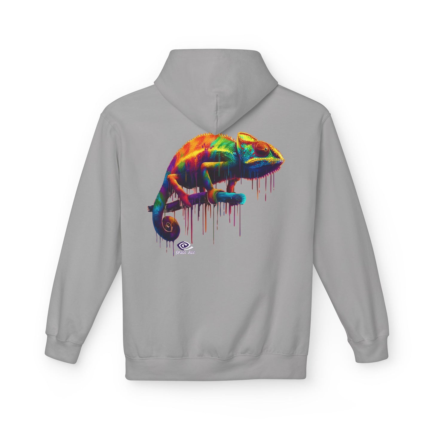 Benchmark Chameleon Hoodie — Colorful Reptile Art