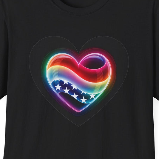 American Flag Heart Tee - Softstyle T-Shirt