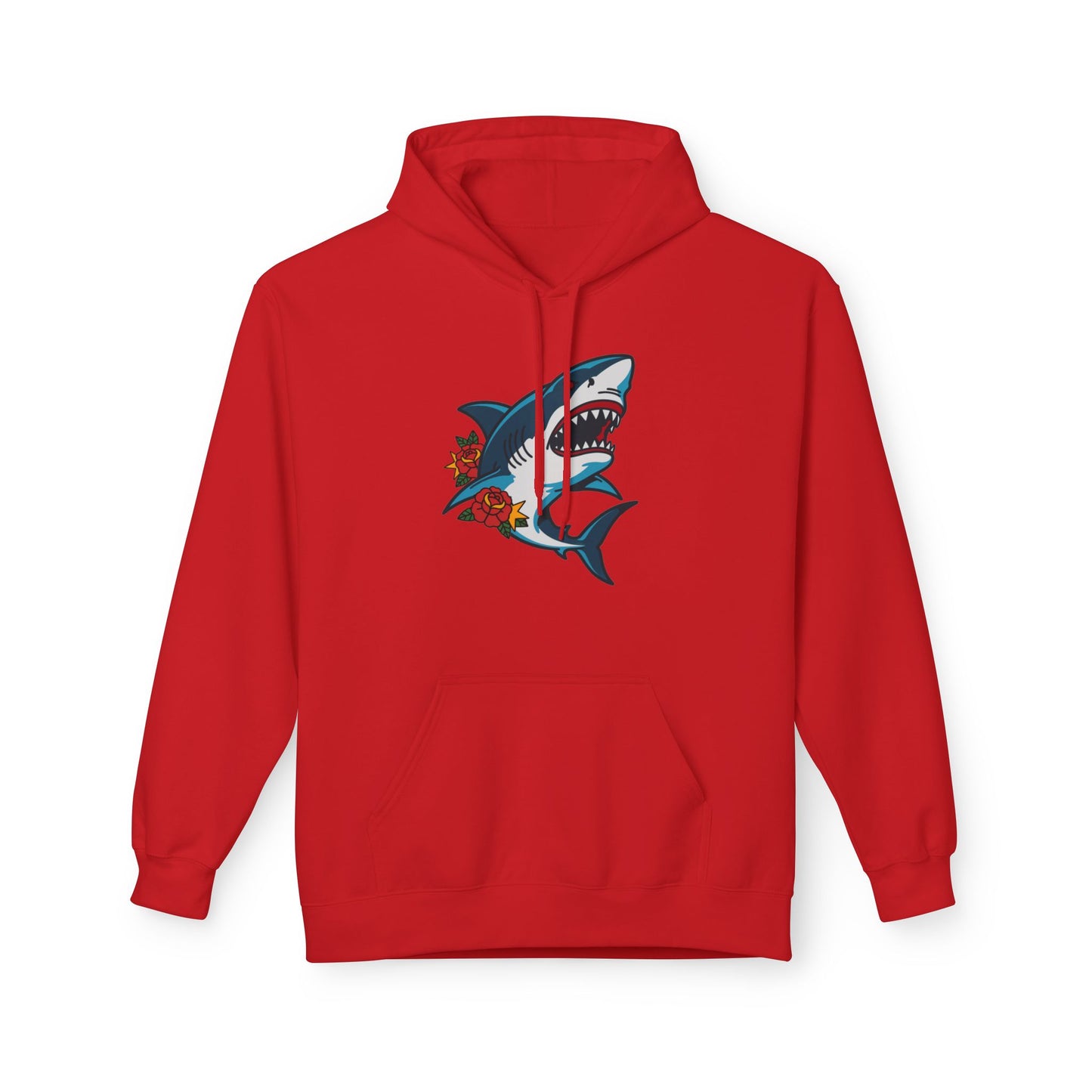 Shark Tattoo Hoodie — Vintage Floral Great White Sweatshirt